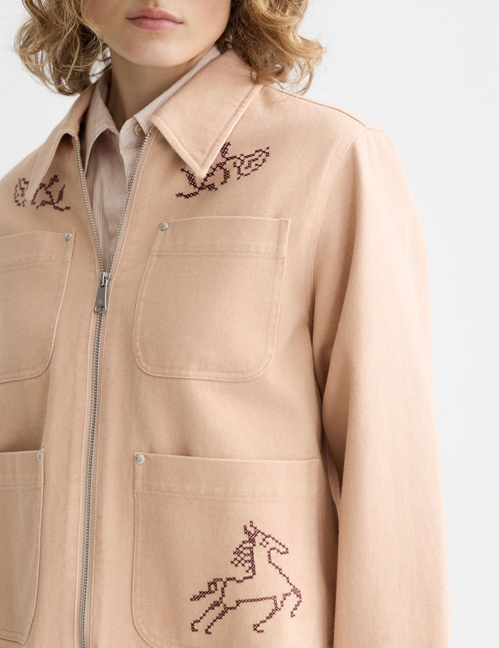 Embroidered Jacket - Rose Dust
