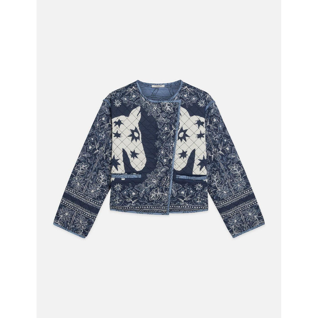 Robe Reversible Printed Quilted Jacket - Horse Bandana Blues