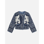 Robe Reversible Printed Quilted Jacket - Horse Bandana Blues