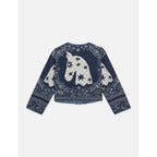 Robe Reversible Printed Quilted Jacket - Horse Bandana Blues