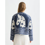 Robe Reversible Printed Quilted Jacket - Horse Bandana Blues