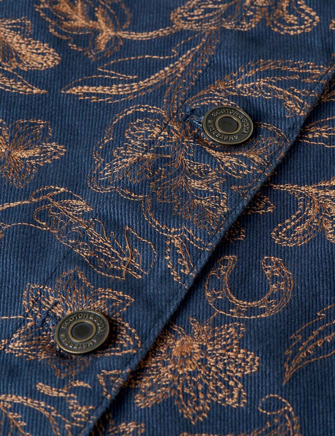 Embroidered Cotton Jacket - Lucky Bandana Dress Blues