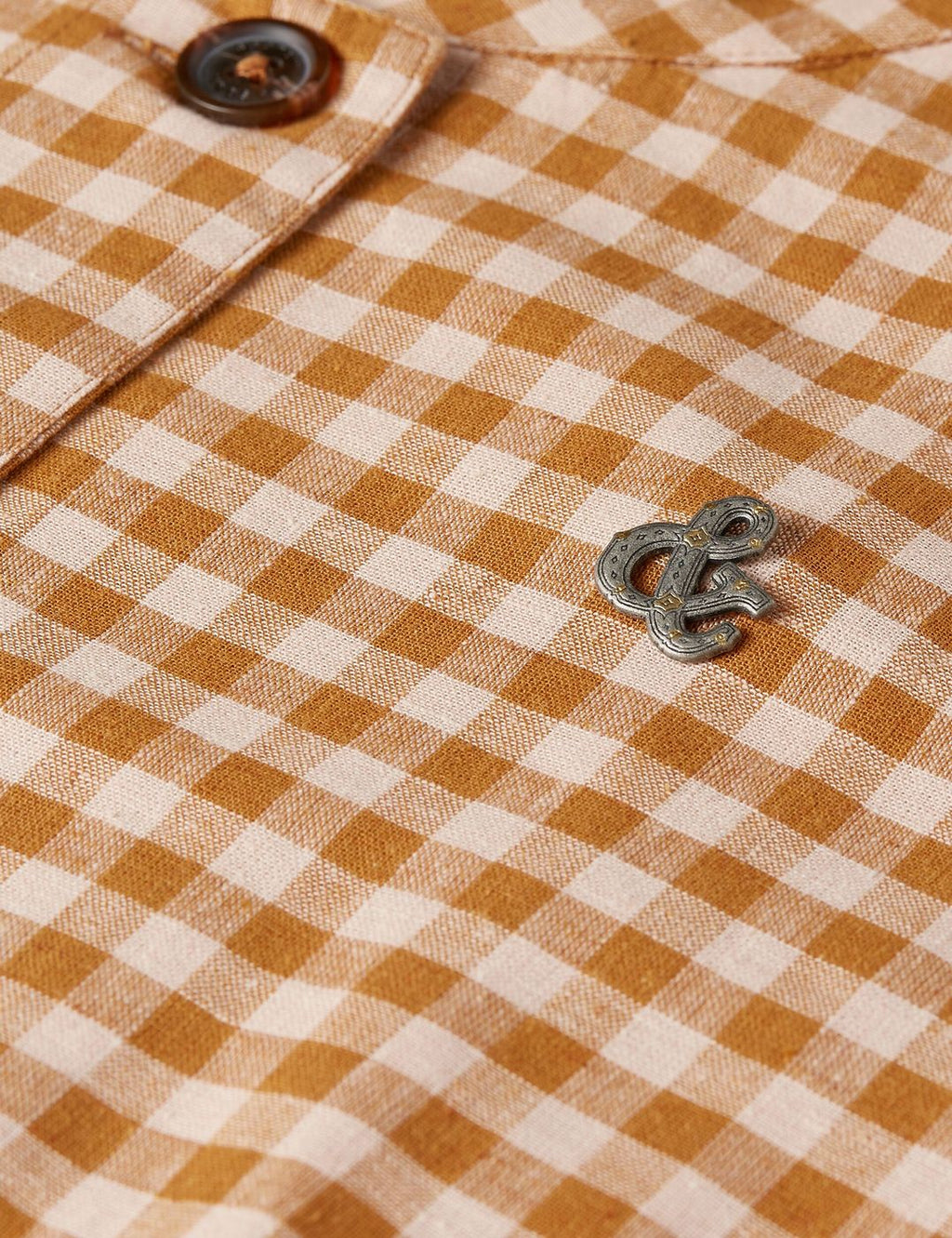 Blazer Linen Blend Gingham Belted - Rose Dust