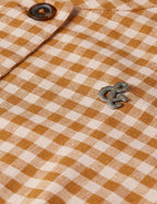 Blazer Linen Blend Gingham Belted - Rose Dust