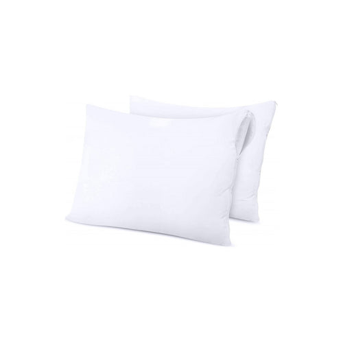 Lot De 2 Protèges Oreiller - Éponge Imperméable Anti-Acariens - Blanc