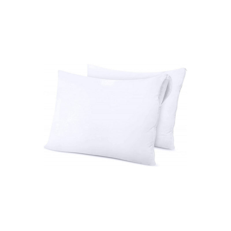 Lot De 2 Protèges Oreiller - Éponge Imperméable Anti-Acariens - Blanc