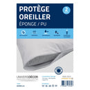 Lot De 2 Protèges Oreiller - Éponge Imperméable Anti-Acariens - Blanc