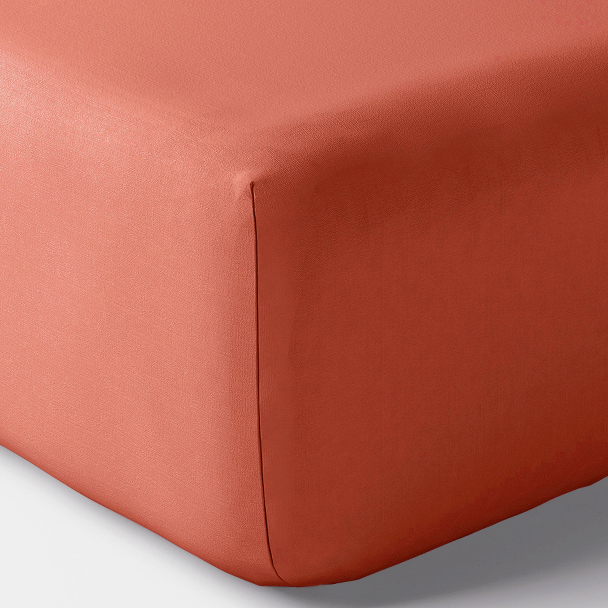 Fitted Sheet - 100% Percale Cotton - Terracotta