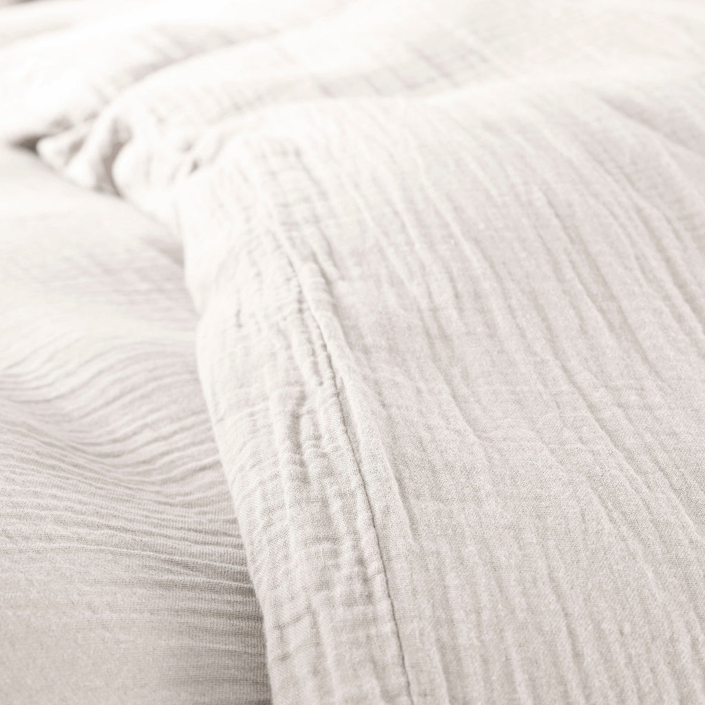 Juego De Funda Nórdica (Funda + Fundas De Almohada) - 100% Gasa De Algodón - Nieve