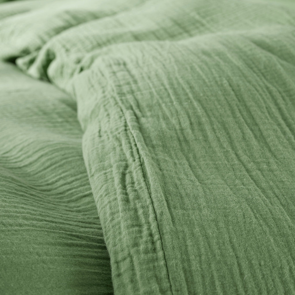 Duvet Set (Cover + Pillowcases) - 100% Cotton Gauze - Olive