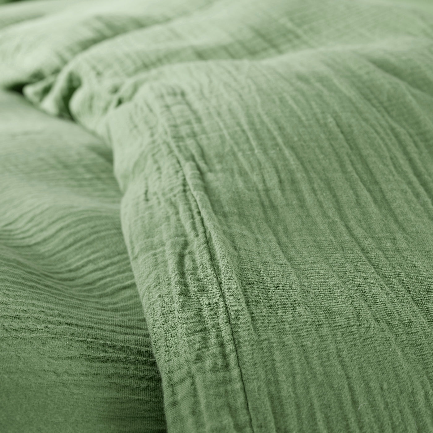 Duvet Set (Cover + Pillowcases) - 100% Cotton Gauze - Olive