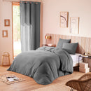 Comforter Set (Cover + Pillowcases) - 100% Cotton Gauze - Slate Grey