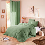 Duvet Set (Cover + Pillowcases) - 100% Cotton Gauze - Olive