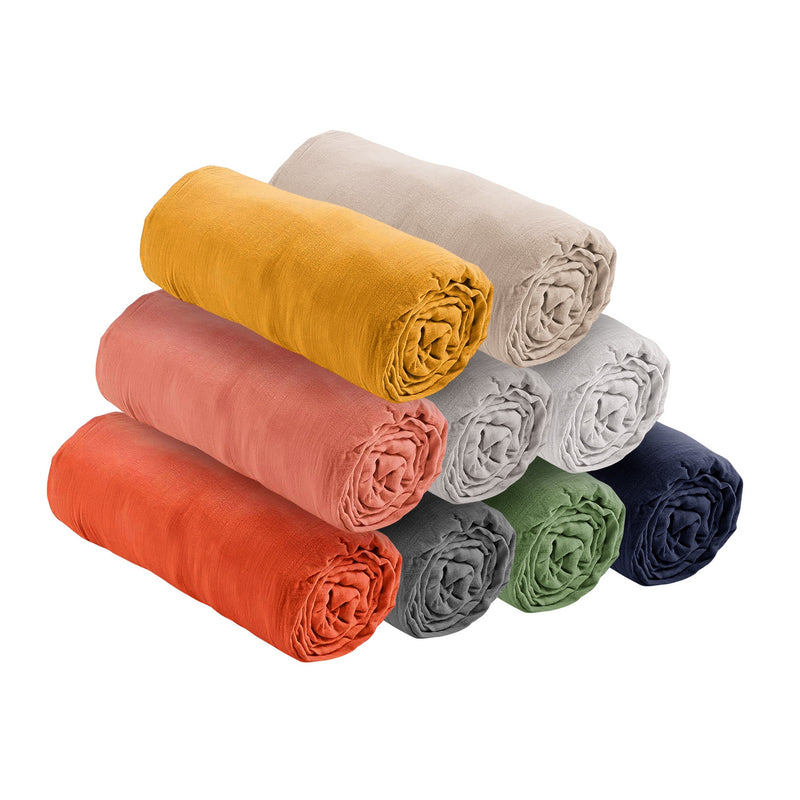 Drap Housse - Gaze De Coton - Neige