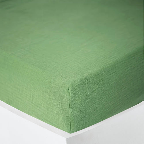 Drap Housse - Gaze De Coton - Olive