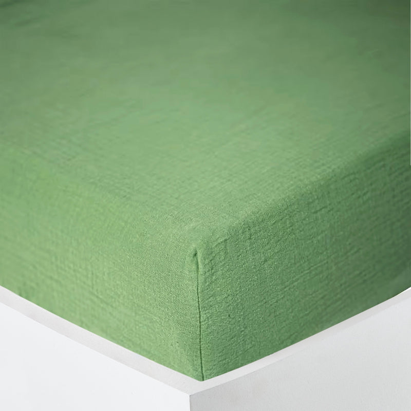Drap Housse - Gaze De Coton - Olive