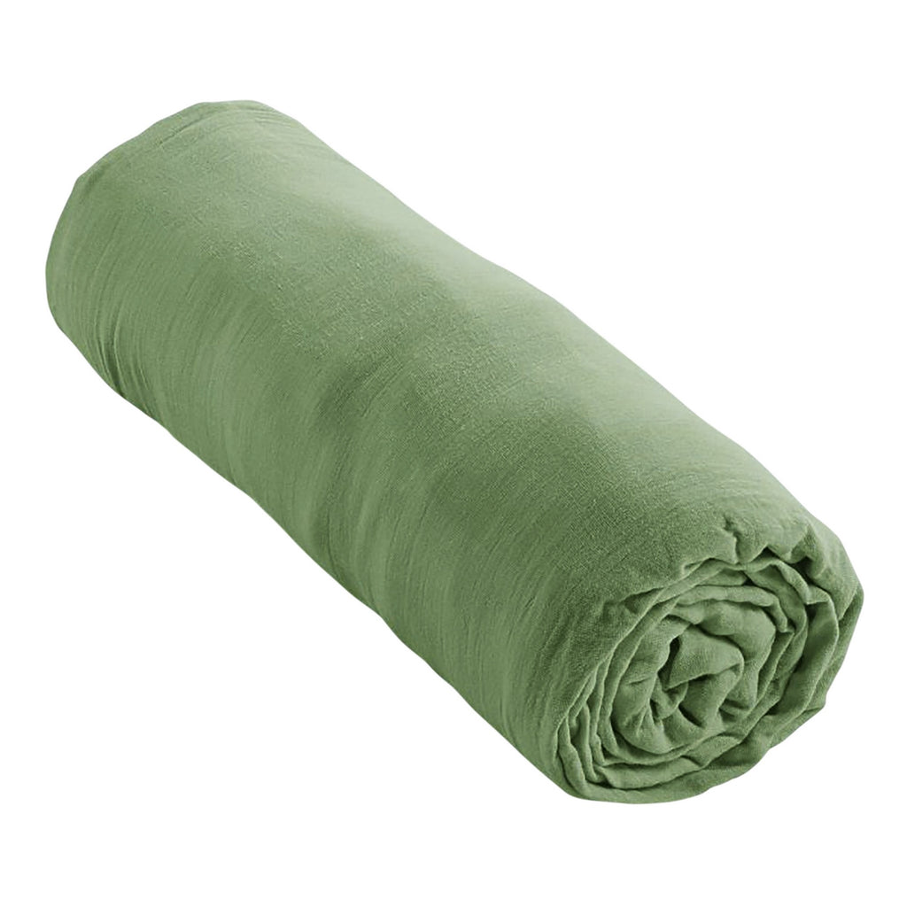 Sábana Bajera - Gasa de Algodón - Oliva