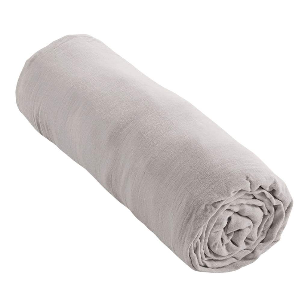 Sábana bajera de gasa de algodón - Perla