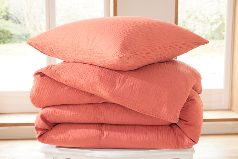 Taie D'Oreiller - Gaze De Coton - Blush