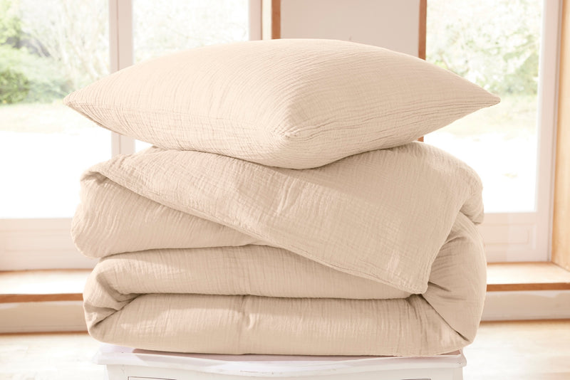 Taie D'Oreiller - Gaze De Coton - Naturel