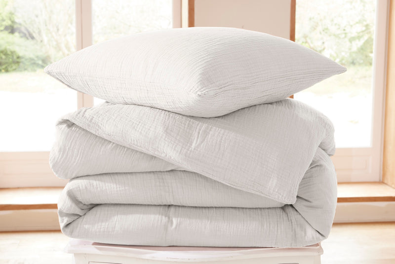 Taie D'Oreiller - Gaze De Coton - Neige