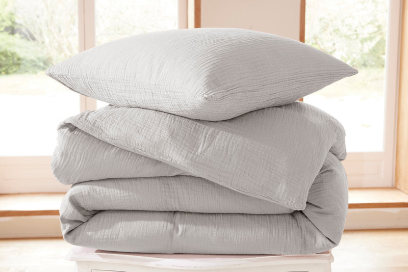 Taie D'Oreiller - Gaze De Coton - Perle