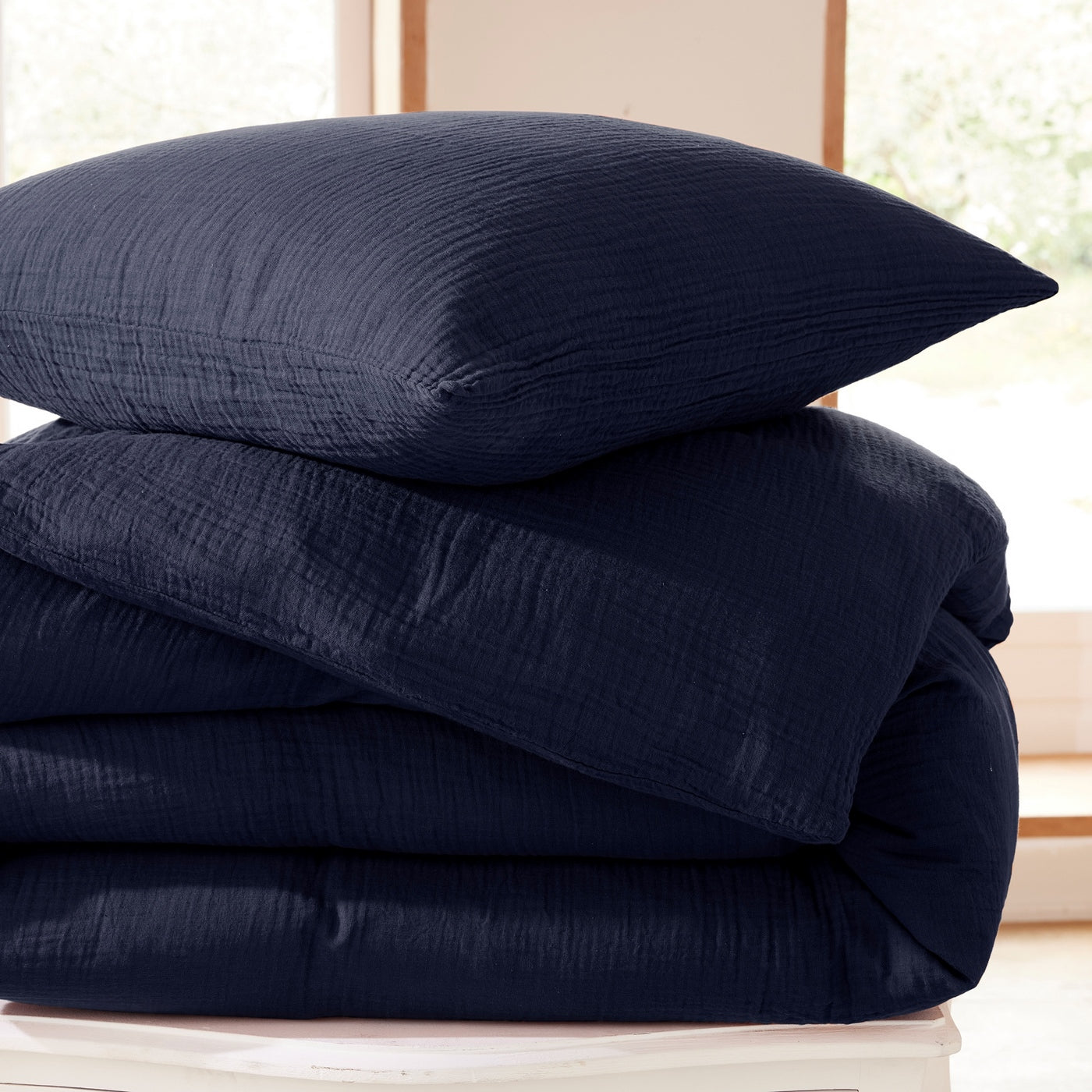 Complete Pack (Duvet Cover + Pillowcase(s) + Fitted Sheet) - Cotton Gauze - Night