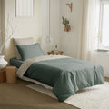 Pack Housse De Couette - 100% Coton - Eucalyptus/Ficelle
