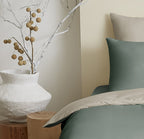 Pack Housse De Couette - 100% Coton - Eucalyptus/Ficelle