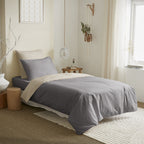 Pack Housse De Couette 4 Pièces - 100% Coton - Taupe/Lin