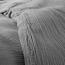 Pack Complet (Housse De Couette + Taie(s) + Drap Housse) - Gaze De Coton - Ardoise