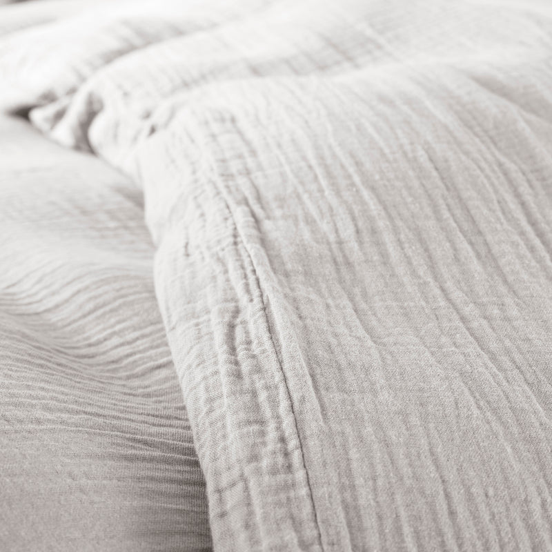 Pack Complet (Housse De Couette + Taie(s) + Drap Housse) - Gaze De Coton - Perle