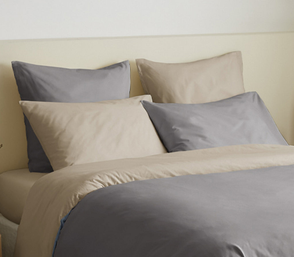 Pack Housse De Couette 6 Pièces - 100% Coton - Taupe/Lin