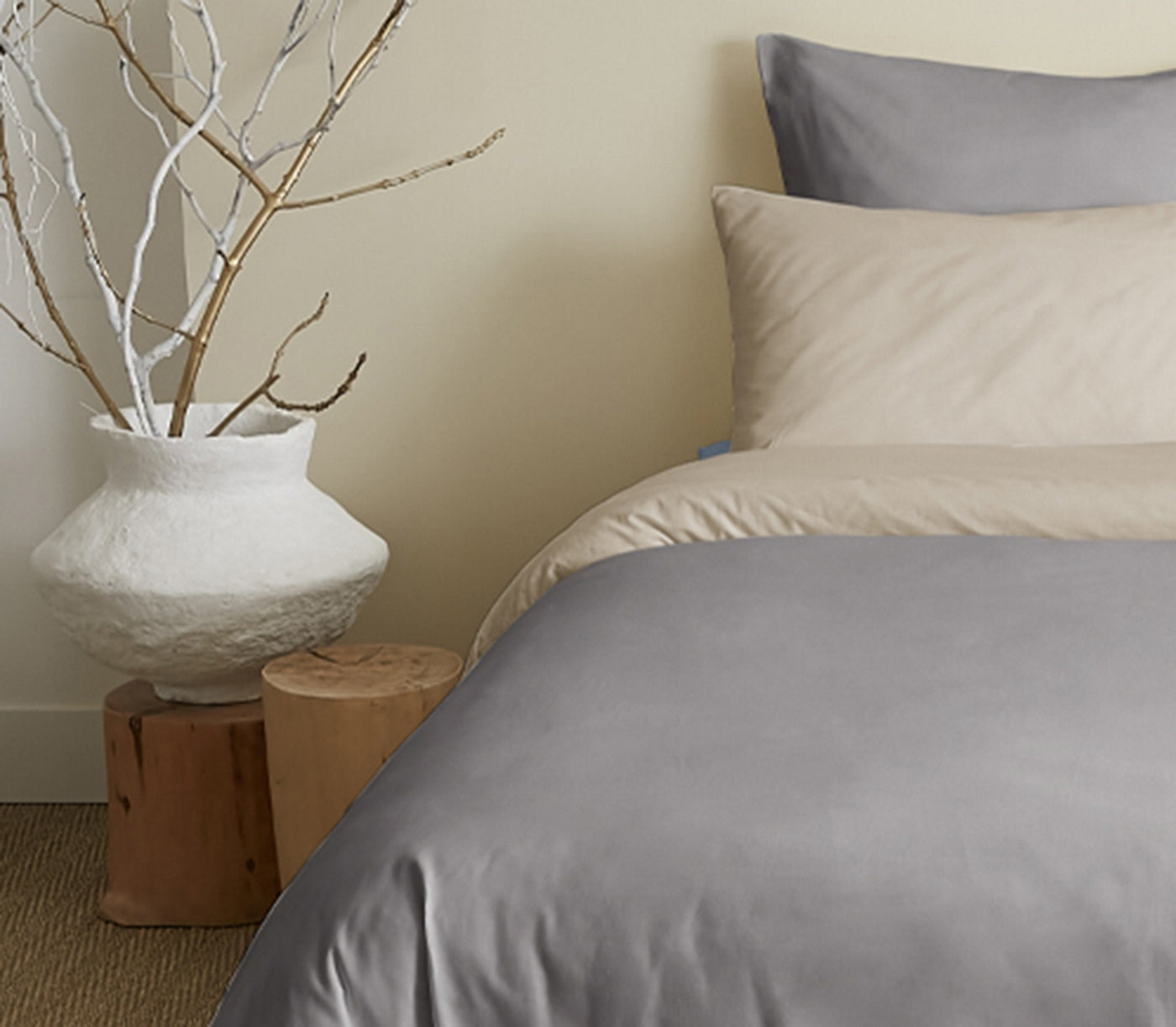 Pack Housse De Couette 6 Pièces - 100% Coton - Taupe/Lin