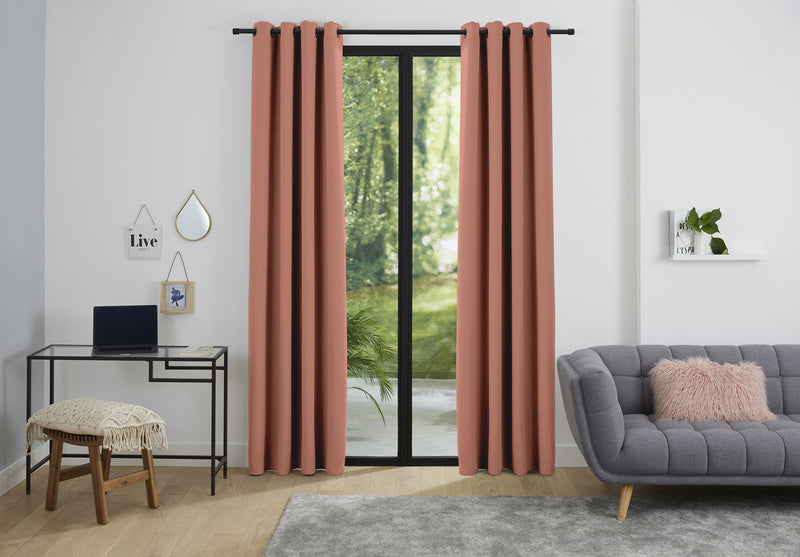 Rideaux Thermiques - 100% Polyester - Rose Boisé