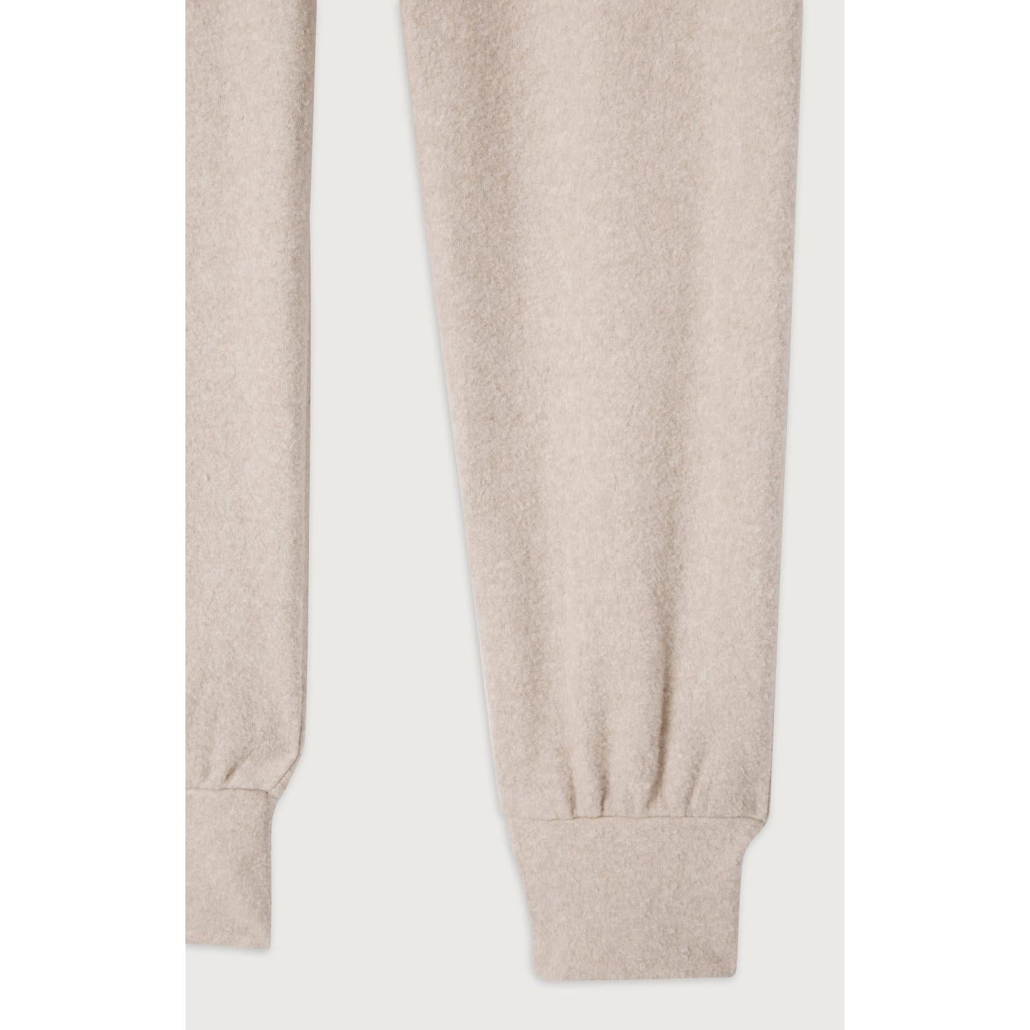 Straight-Leg Joggers - Heathered Beige - Women