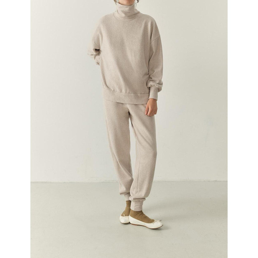 Straight-Leg Joggers - Heathered Beige - Women