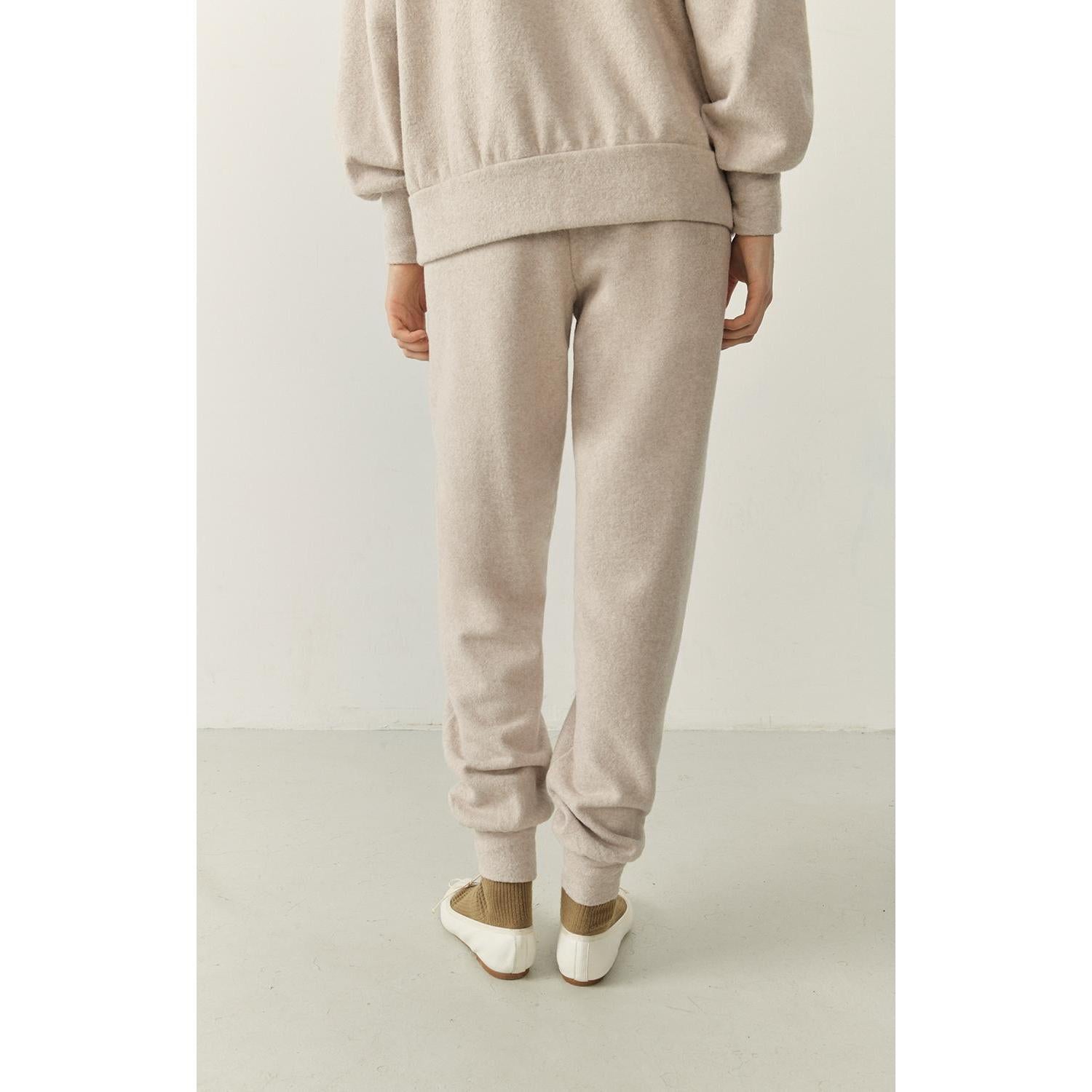 Straight-Leg Joggers - Heathered Beige - Women
