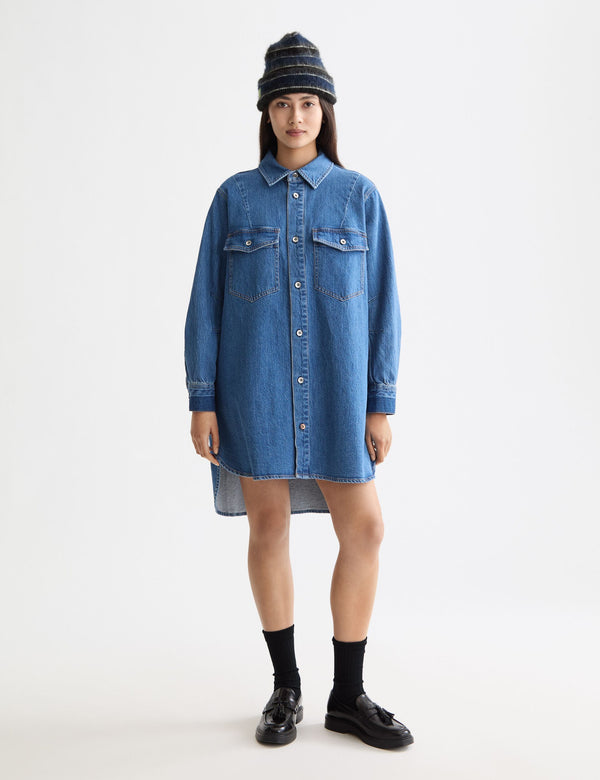 Mini-overhemdjurk van Gewassen Denim — Art From The Heart