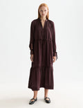 Maxi Dress with Lace Details - Chocolate Plum