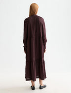 Maxi Dress with Lace Details - Chocolate Plum