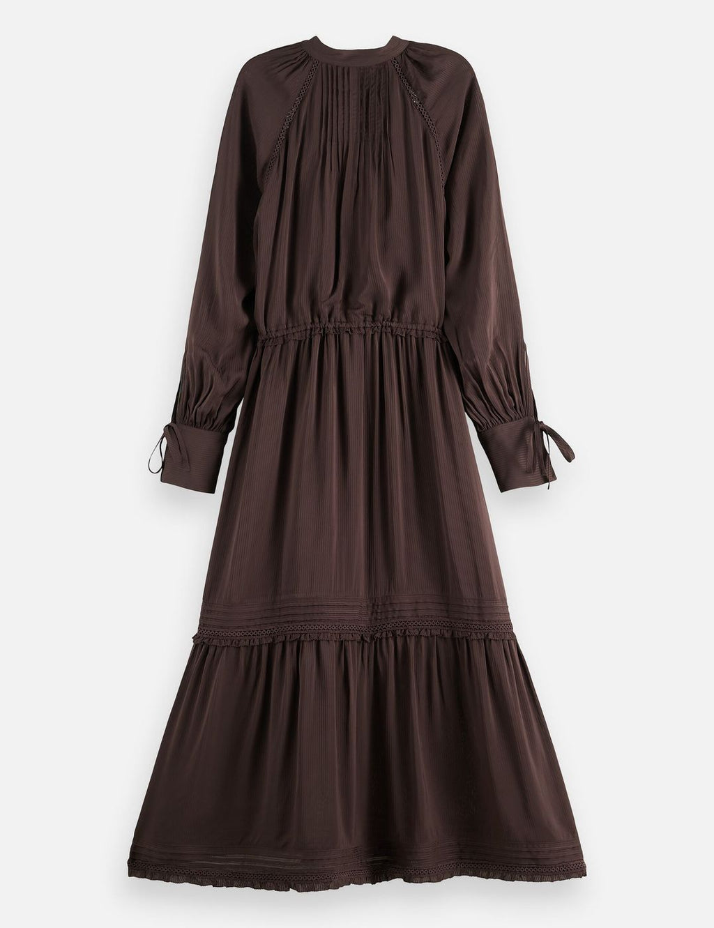 Maxi Dress with Lace Details - Chocolate Plum