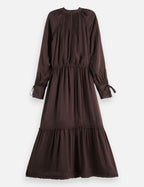 Maxi Dress with Lace Details - Chocolate Plum