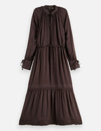 Maxi Dress with Lace Details - Chocolate Plum