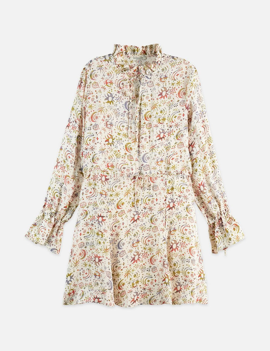Robe Printed Long Sleeve Mini - Cosmic Sky Eggnog