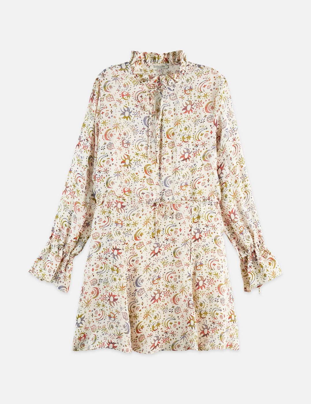 Robe Printed Long Sleeve Mini - Cosmic Sky Eggnog