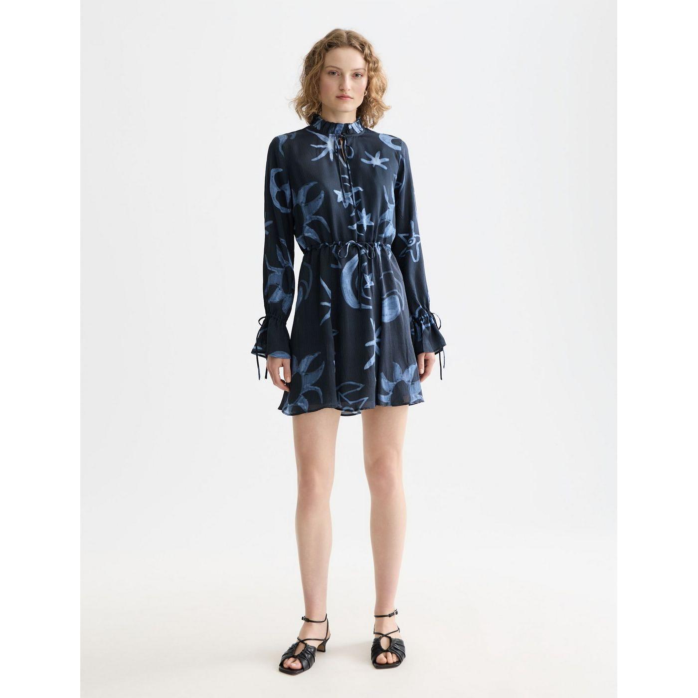 Robe Printed Long Sleeve Mini - Cosmic Sky Spaced Carbon