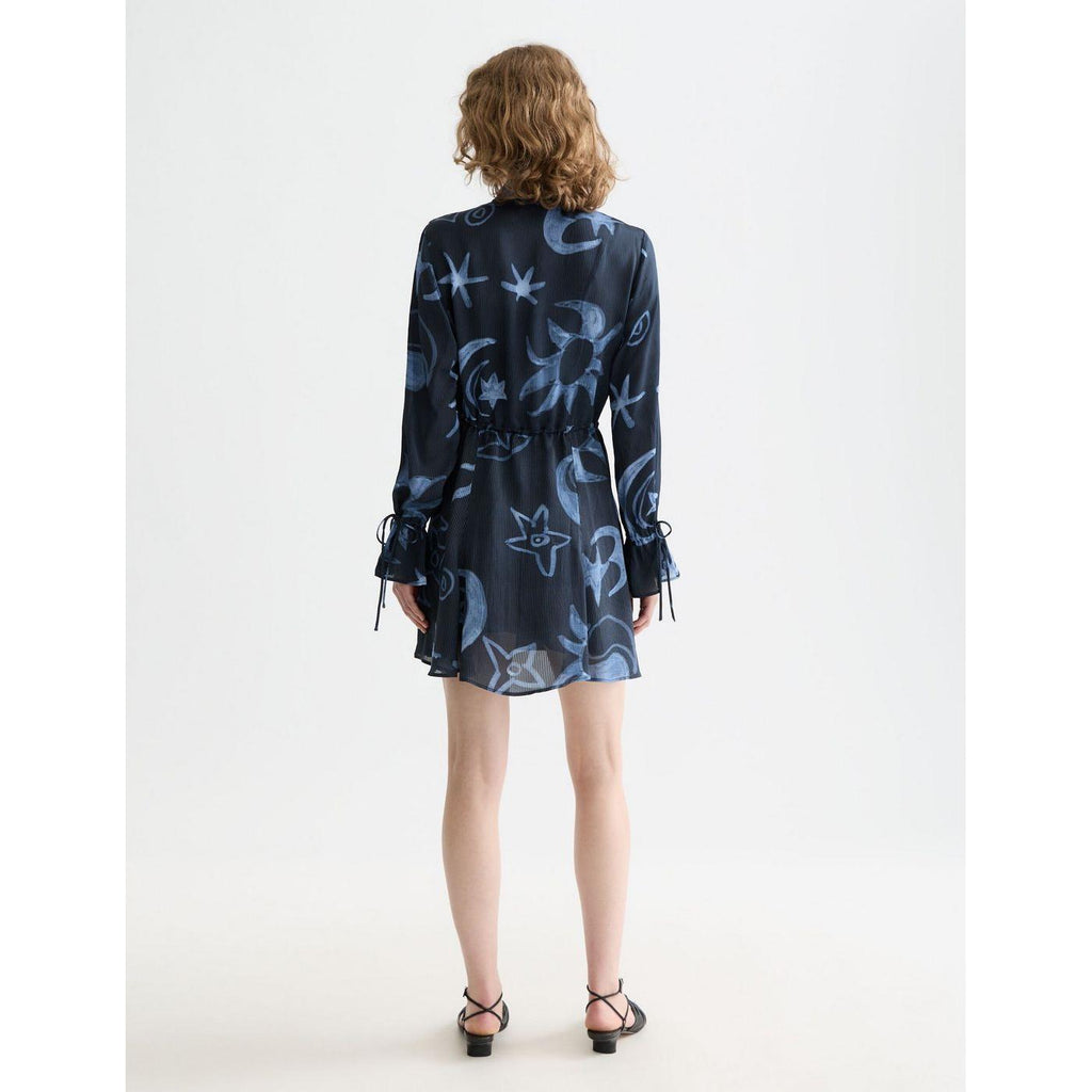 Robe Printed Long Sleeve Mini - Cosmic Sky Spaced Carbon