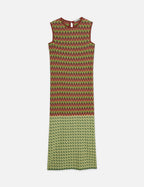 Robe Chevron Knitted Maxi - Burnt Henna