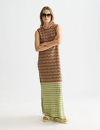 Robe Chevron Knitted Maxi - Burnt Henna